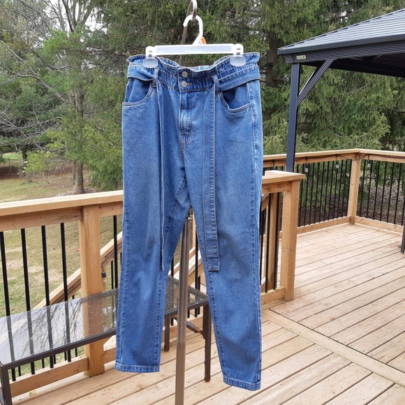 SWS Denim Co. Paper Bag Waist Cargo Jeans Size L - Picture 2 of 12